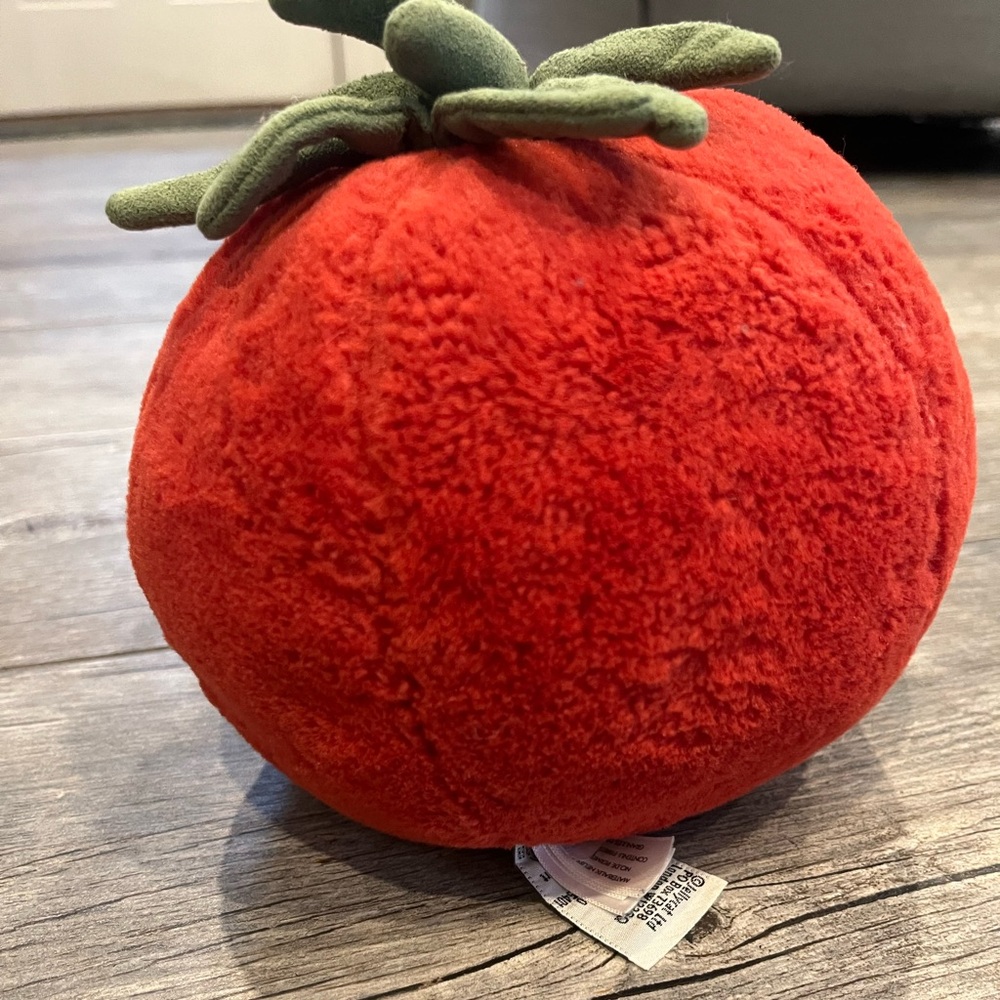 Jellycat retired Red Tomato Plush with Green Leaf and Brown Corduroy Legs - Picture 3 of 3